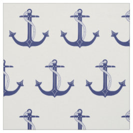 Seemarine-Blau-Anker-Muster Stoff