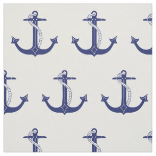 Seemarine-Blau-Anker-Muster Stoff