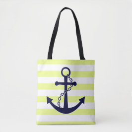 Seemarine-Blau-Anker-Strand Sun gelber gestreifter Tasche