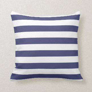Seemarine-Blau und Weiß Striped Kissen