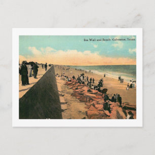 Seemauer, Galveston, Texas 1912 Vintage Postkarte