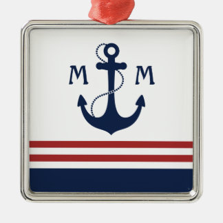 Seemonogramm Silbernes Ornament