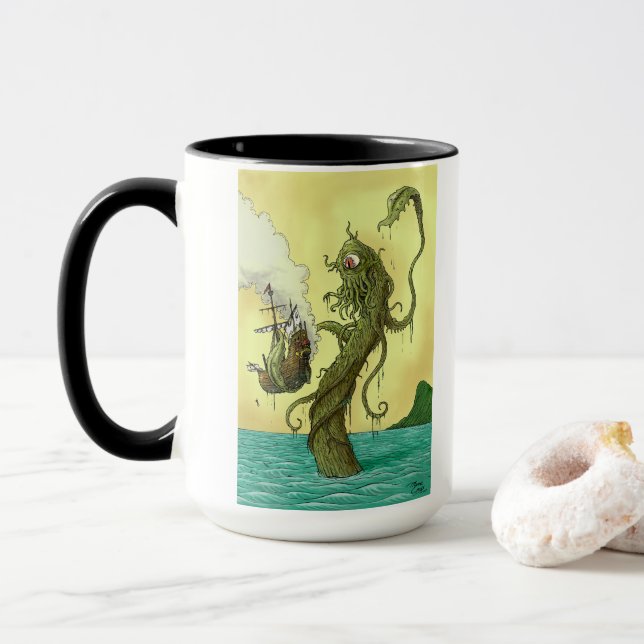 Seemonster-Kaffeetasse Tasse (Mit Donut)