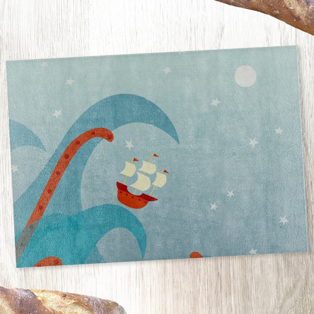 Seemonster Schneidebrett (Sailing boat adventure cutting board)