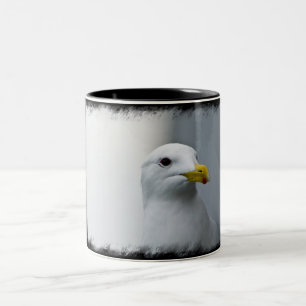 Seemöwe-Bedarfs-Liebe auch auf Schwarzem Zweifarbige Tasse