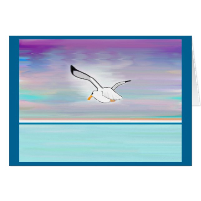 Seemöwe über dem Meer (Vorderseite (Horizontal))