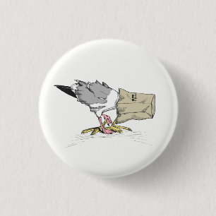 Seemöwe versagen lustige Vogel-Illustration des Button