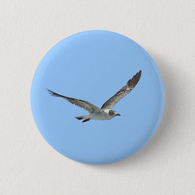 Seemöwe-Vogel Button (Vorderseite)
