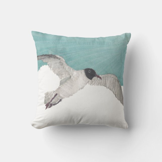 Seemöwe, Vogel, Küstenkissen Kissen (Vorderseite)
