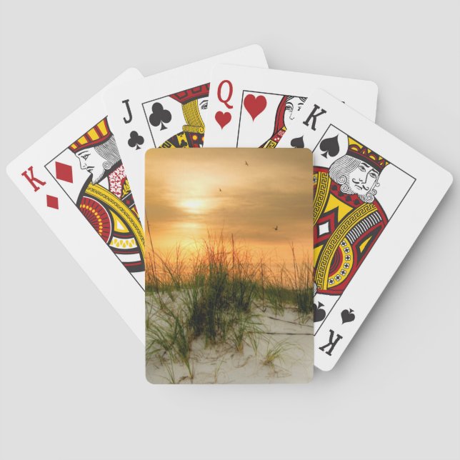 Seemöwen am Sonnenaufgang Spielkarten (Rückseite)