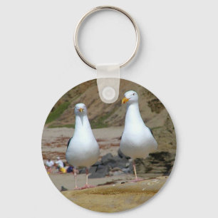 Seemöwen auf Ozean-Strand Schlüsselanhänger