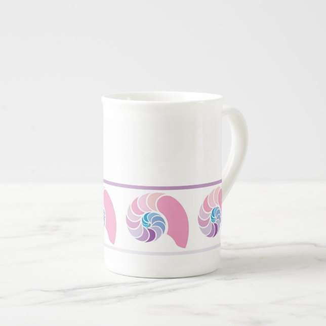 SeeMuschel-Tasse Prozellantasse (Vorderseite Rechts)