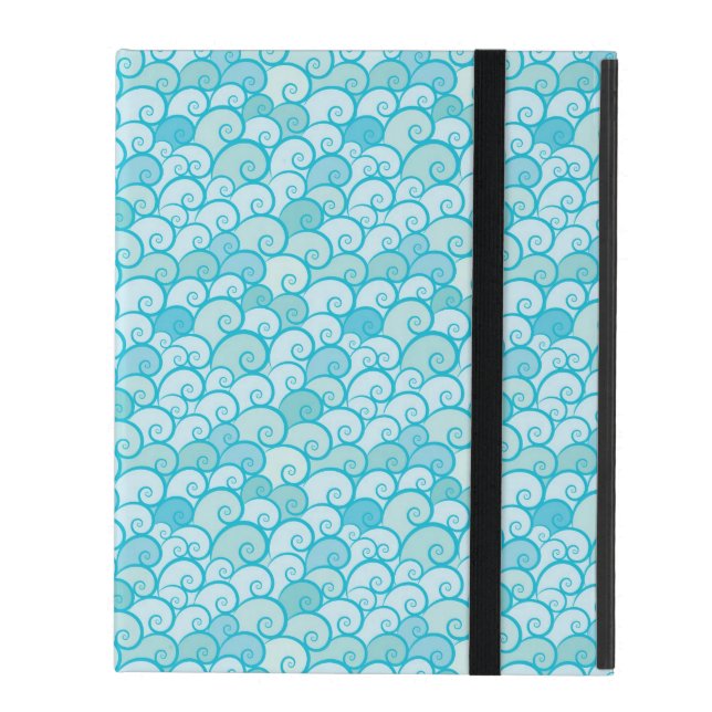 Seemuster iPad Etui (Vorderseite Geschlossen)