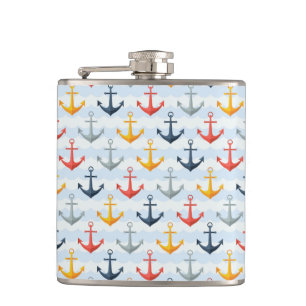 Seemuster mit Ankern Flachmann