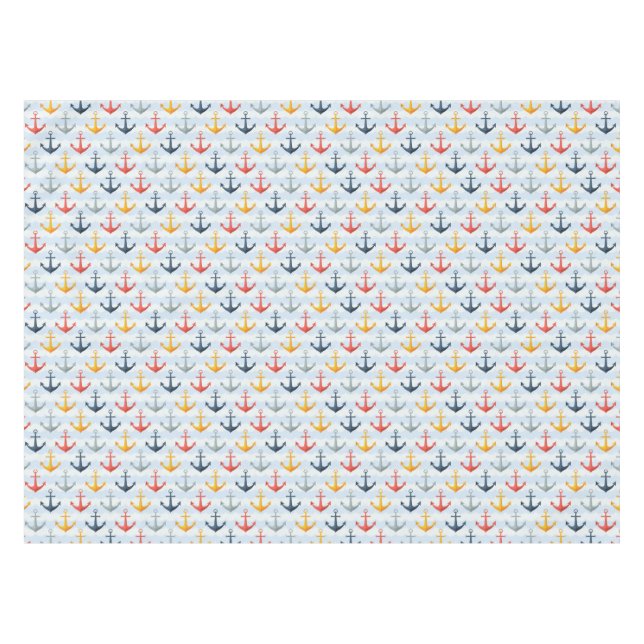 Seemuster mit Ankern Tischdecke (Vorderseite (Horizontal))