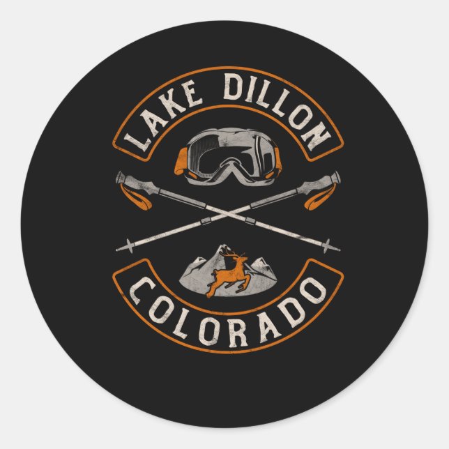 Seen Dillon Colorado Biker Patch Backpri Runder Aufkleber (Vorderseite)