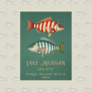 Seen Michigan nautische Fische Postkarte