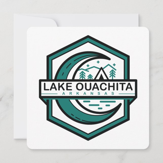 Seen Oachita arkansas moon glänzen Hexa Einladung (Vorderseite)