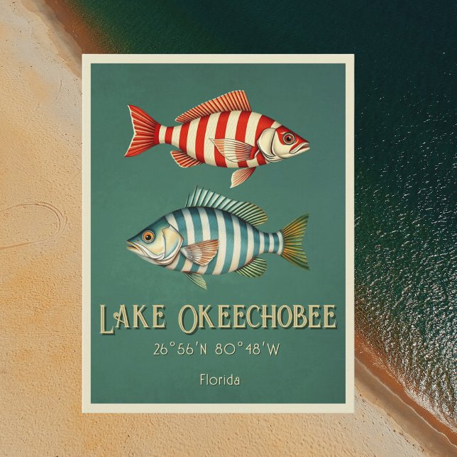 Seen Okeechobee Florida Fische Postkarte (Von Creator hochgeladen)