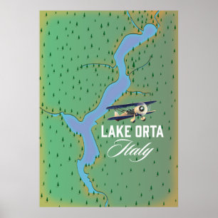Seen Orta Italien Seekarte Poster