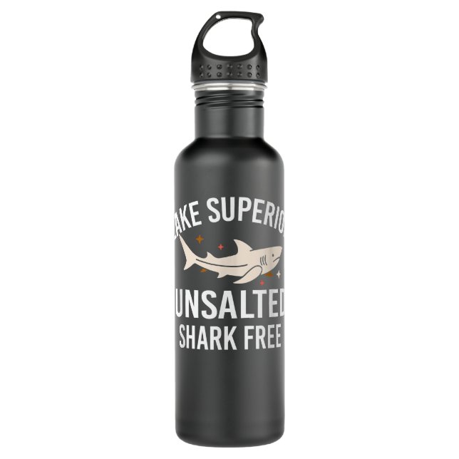 Seen Superior Unsalzbares Zitat Hai Freie Fisch Edelstahlflasche (Vorderseite)