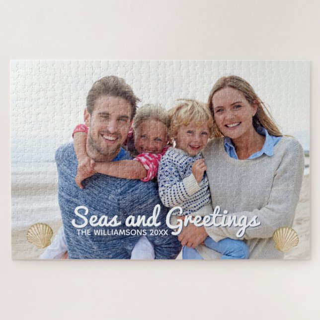 Seen und Greetings Beach Foto Weihnachten (Horizontal)