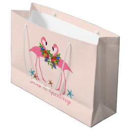 Seen und Grüße Festliche Flamingo Couple Große Geschenktüte