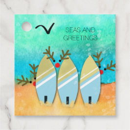 Seen und Grüße Weihnachten Strand mit Rudolph Geschenkanhänger