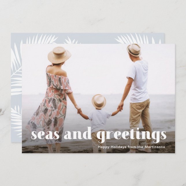 Seen und Grüße Weihnachtskarte an der Küste (Vorne/Hinten)