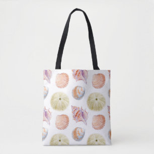 Seenahtloser Teil von Muscheln. Wasserfarbe Tasche