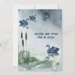 Seenlandschaft mit Schwänen Save the Date