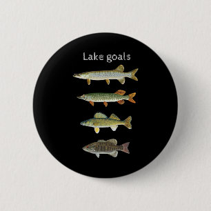 Seenziele Angeln Musky Pike Walleye Small Mouth Button