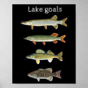 Seenziele Angeln Musky Pike Walleye Small Mouth Poster