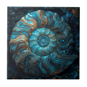 Seeohr und Perlen-Nautilus-Schale Fliese