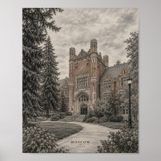 Seeort Bergstadt Poster | Landschaft für reizvolle