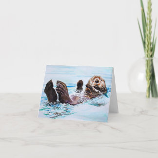 Seeotter-Aquarell Karte