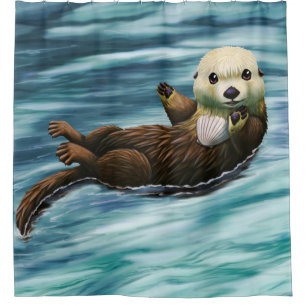 Seeotter-Duschvorhang Duschvorhang
