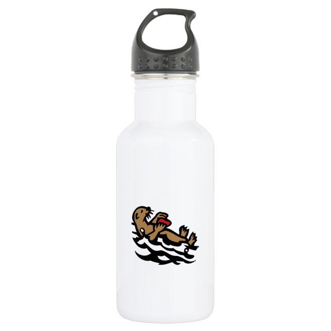Seeotter Edelstahlflasche (Vorderseite)