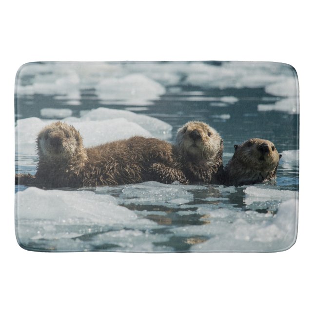 Seeotter-Familie Badematte (Vorderseite)
