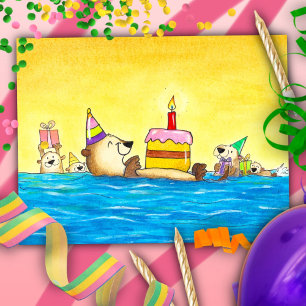 Seeotter-Geburtstag Postkarte