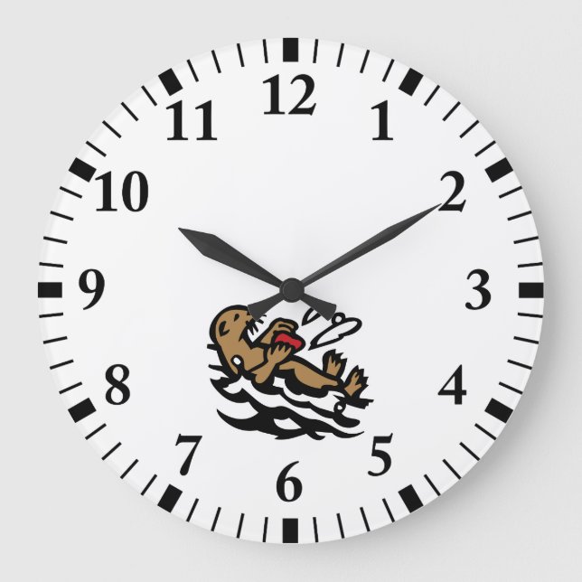 Seeotter Große Wanduhr (Vorderseite)