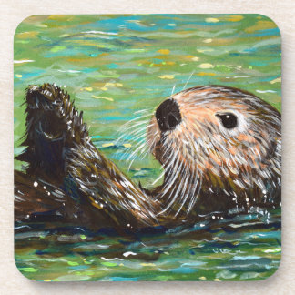 Seeotter-Malerei  Getränkeuntersetzer