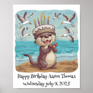 Seeotter mit Kuchengebäck Poster