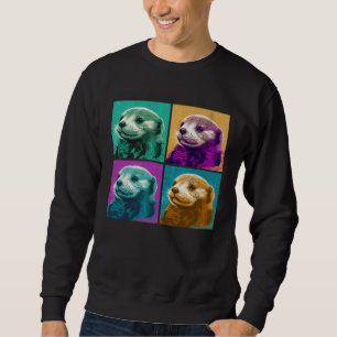 Seeotter-Pop-Illustration Farbige Tier Frauen Sweatshirt