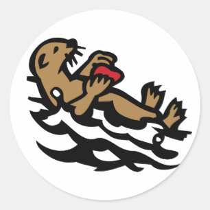 Seeotter Runder Aufkleber