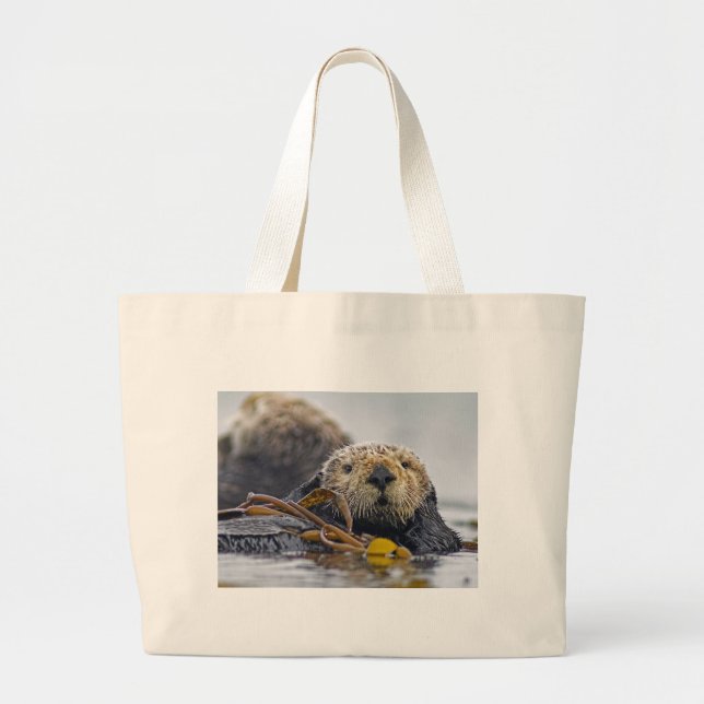 Seeotter-Strand-Tasche Jumbo Stoffbeutel (Vorne)
