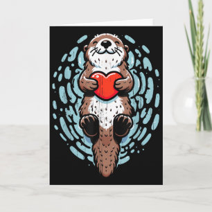 Seeotter Valentinstag Herz Liebhaber Lustig Jungen Karte