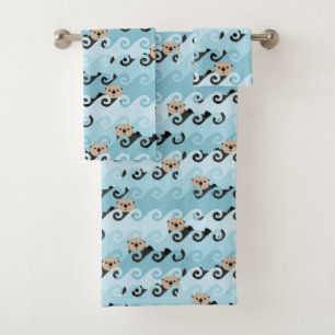 Seeotter, welche die Wellen reiten Badhandtuch Set