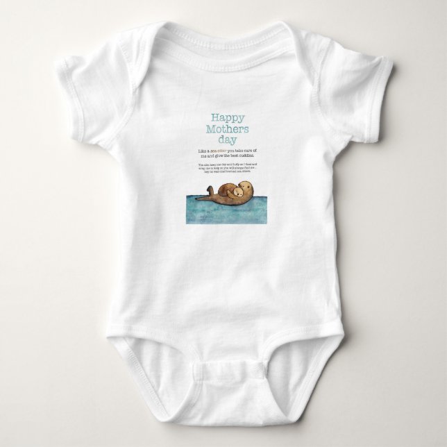 Seeottermuttertag Baby Strampler (Vorderseite)