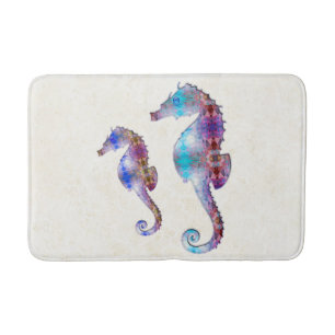 SEEPFERD 1 DUO BABBLAU UND PINK MOSAIC BADEMATTE